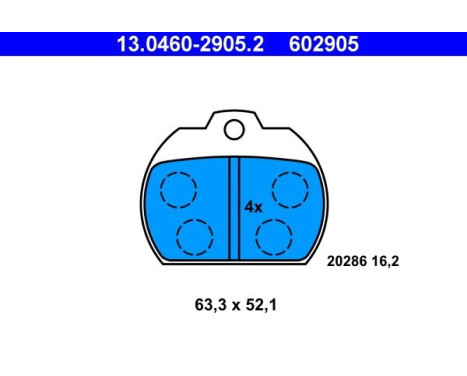 Brake Pad Set, disc brake 13.0460-2905.2 ATE, Image 2