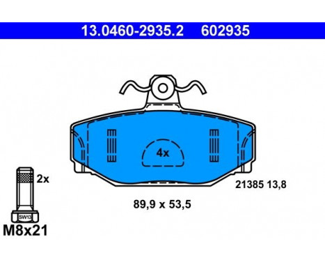 Brake Pad Set, disc brake 13.0460-2935.2 ATE