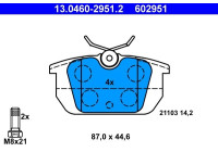 Brake Pad Set, disc brake 13.0460-2951.2 ATE