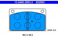 Brake Pad Set, disc brake 13.0460-2953.2 ATE
