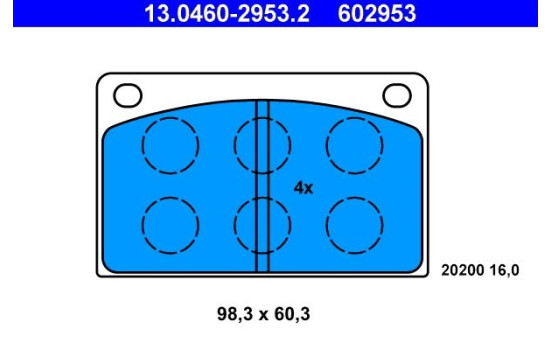 Brake Pad Set, disc brake 13.0460-2953.2 ATE