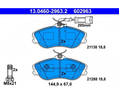 Brake Pad Set, disc brake 13.0460-2963.2 ATE