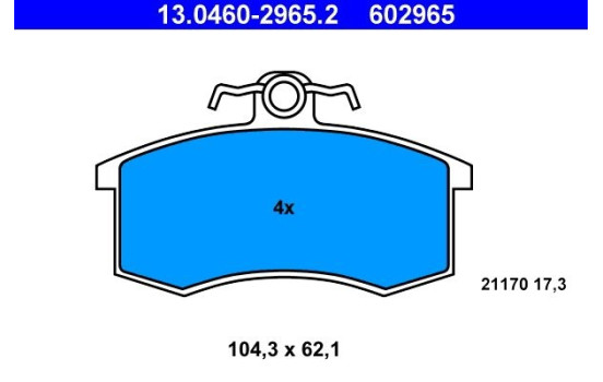 Brake Pad Set, disc brake 13.0460-2965.2 ATE