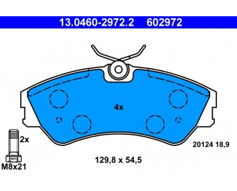 Brake Pad Set, disc brake 13.0460-2972.2 ATE