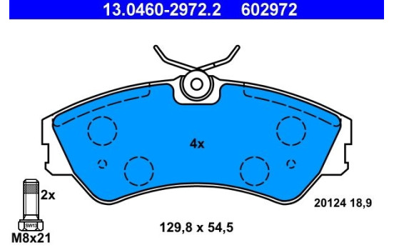 Brake Pad Set, disc brake 13.0460-2972.2 ATE