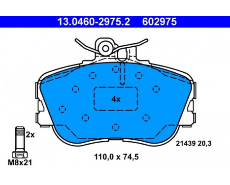 Brake Pad Set, disc brake 13.0460-2975.2 ATE, Image 3