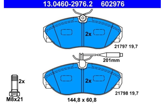 Brake Pad Set, disc brake 13.0460-2976.2 ATE, Image 2