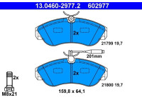 Brake Pad Set, disc brake 13.0460-2977.2 ATE