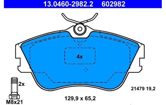 Brake Pad Set, disc brake 13.0460-2982.2 ATE, Image 2