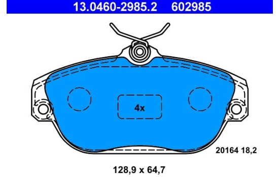 Brake Pad Set, disc brake 13.0460-2985.2 ATE