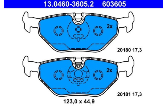 Brake Pad Set, disc brake 13.0460-3605.2 ATE, Image 3