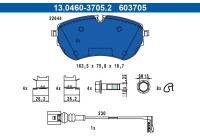 Brake pad set, disc brake 13.0460-3705.2 ATE