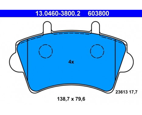 Brake Pad Set, disc brake 13.0460-3800.2 ATE, Image 2
