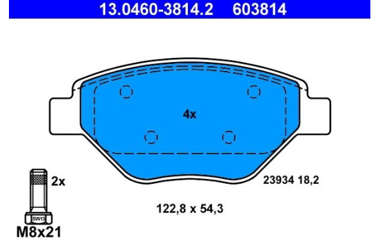 Brake Pad Set, disc brake 13.0460-3814.2 ATE, Image 2
