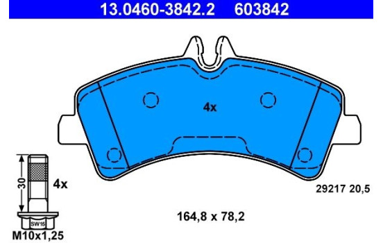Brake Pad Set, disc brake 13.0460-3842.2 ATE, Image 2