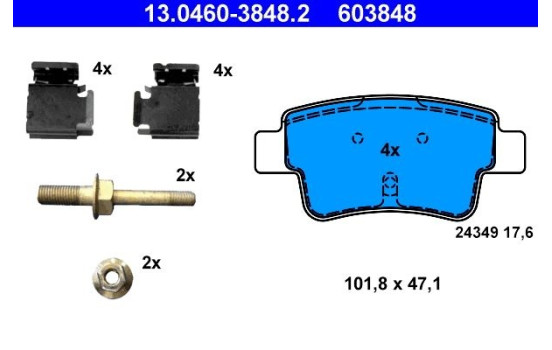 Brake Pad Set, disc brake 13.0460-3848.2 ATE