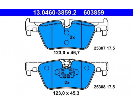 Brake Pad Set, disc brake 13.0460-3859.2 ATE, Image 2