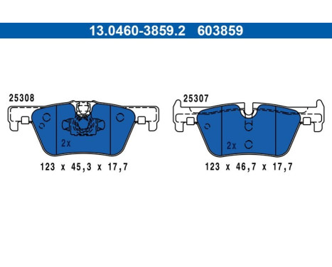 Brake Pad Set, disc brake 13.0460-3859.2 ATE, Image 3