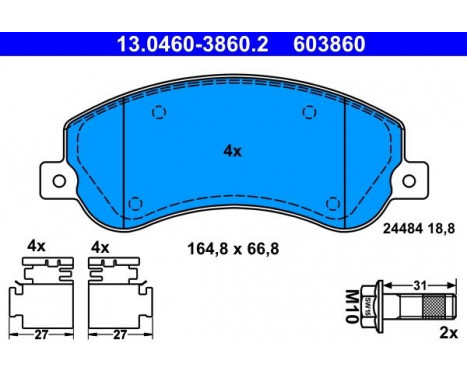 Brake Pad Set, disc brake 13.0460-3860.2 ATE, Image 2