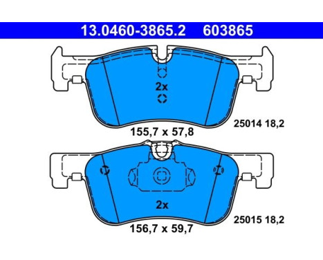 Brake Pad Set, disc brake 13.0460-3865.2 ATE, Image 2