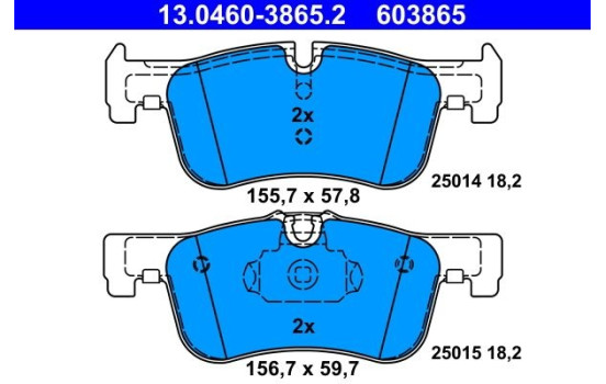Brake Pad Set, disc brake 13.0460-3865.2 ATE, Image 2
