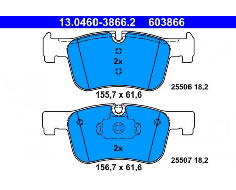 Brake Pad Set, disc brake 13.0460-3866.2 ATE, Image 2