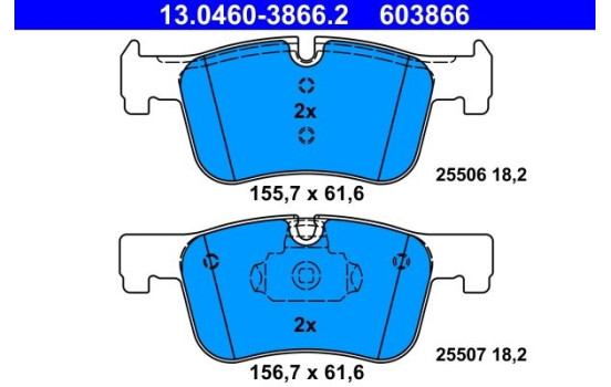 Brake Pad Set, disc brake 13.0460-3866.2 ATE, Image 2