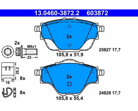 Brake Pad Set, disc brake 13.0460-3872.2 ATE, Image 2