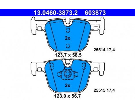 Brake Pad Set, disc brake 13.0460-3873.2 ATE