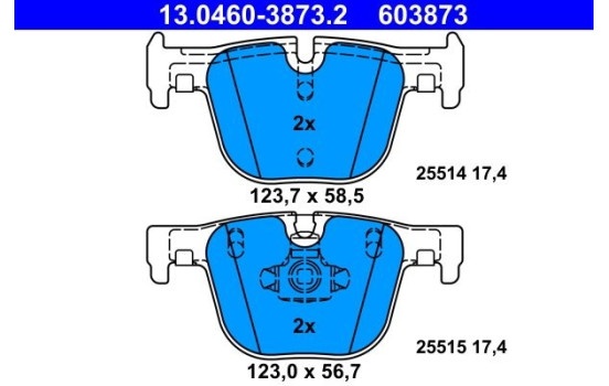 Brake Pad Set, disc brake 13.0460-3873.2 ATE