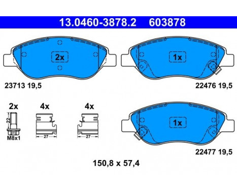 Brake Pad Set, disc brake 13.0460-3878.2 ATE