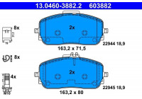 Brake pad set, disc brake 13.0460-3882.2 ATE