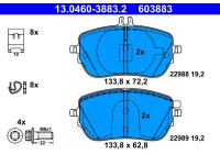 Brake pad set, disc brake 13.0460-3883.2 ATE