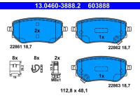 Brake pad set, disc brake 13.0460-3888.2 ATE
