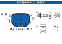 Brake pad set, disc brake 13.0460-3891.2 ATE