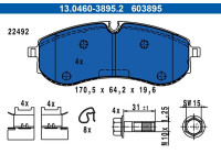 Brake pad set, disc brake 13.0460-3895.2 ATE
