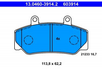 Brake Pad Set, disc brake 13.0460-3914.2 ATE