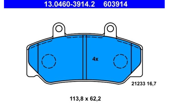 Brake Pad Set, disc brake 13.0460-3914.2 ATE