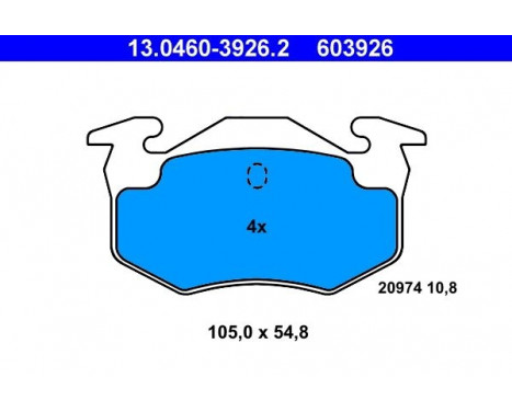 Brake Pad Set, disc brake 13.0460-3926.2 ATE, Image 2