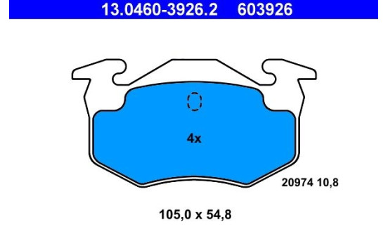 Brake Pad Set, disc brake 13.0460-3926.2 ATE, Image 2