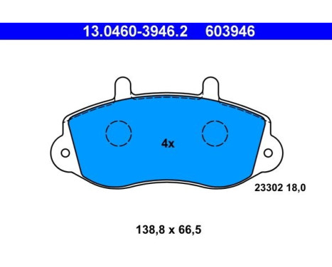 Brake Pad Set, disc brake 13.0460-3946.2 ATE, Image 2