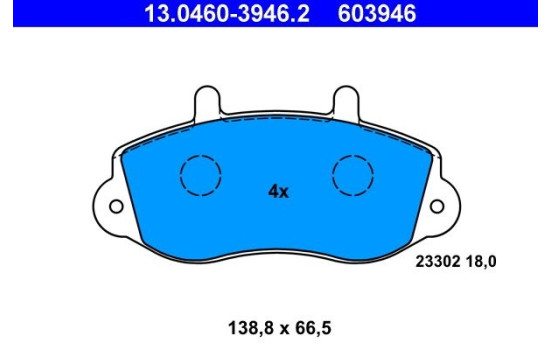 Brake Pad Set, disc brake 13.0460-3946.2 ATE, Image 2