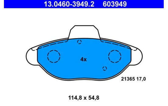 Brake Pad Set, disc brake 13.0460-3949.2 ATE, Image 2