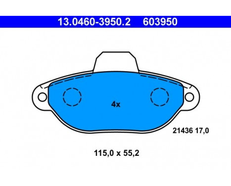 Brake Pad Set, disc brake 13.0460-3950.2 ATE, Image 2