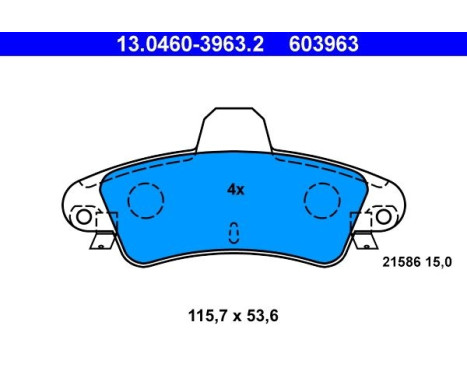 Brake Pad Set, disc brake 13.0460-3963.2 ATE, Image 2