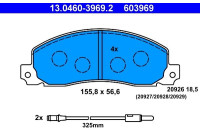 Brake Pad Set, disc brake 13.0460-3969.2 ATE