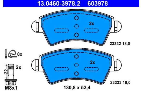 Brake Pad Set, disc brake 13.0460-3978.2 ATE