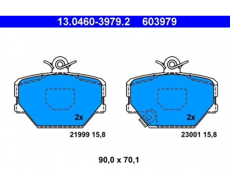 Brake Pad Set, disc brake 13.0460-3979.2 ATE, Image 2
