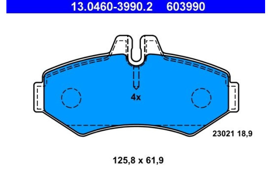 Brake Pad Set, disc brake 13.0460-3990.2 ATE, Image 2