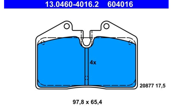 Brake Pad Set, disc brake 13.0460-4016.2 ATE